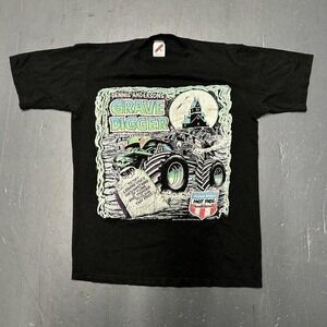 Vintage 1992 Grave Digger big print vibrant racing single stitch graphic tshirt